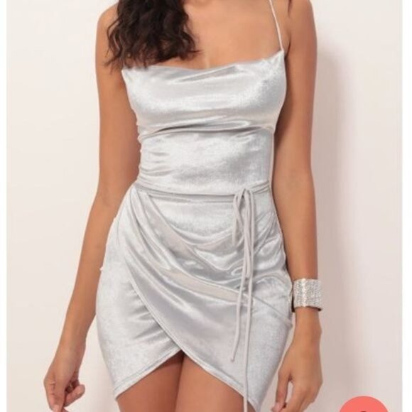 Lucy in the Sky Love Affair Velvet Dress in Silver Blue size small - Picture 1 of 10